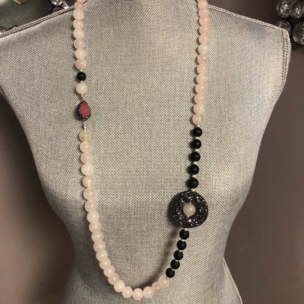 Pink Stone beaded necklace